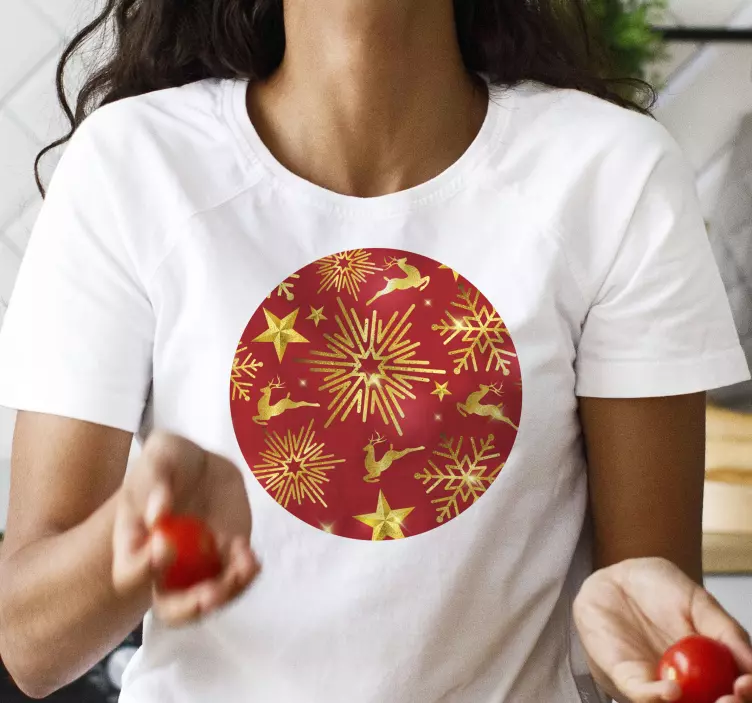 T-shirt natal estrelas de rena vermelha - TenStickers