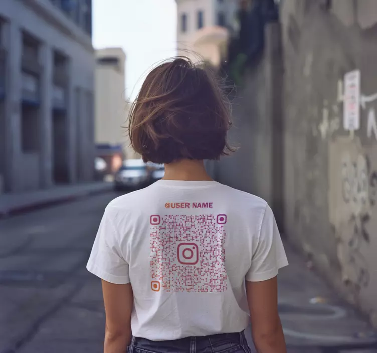 T-shirt código qr do instagram - TenStickers