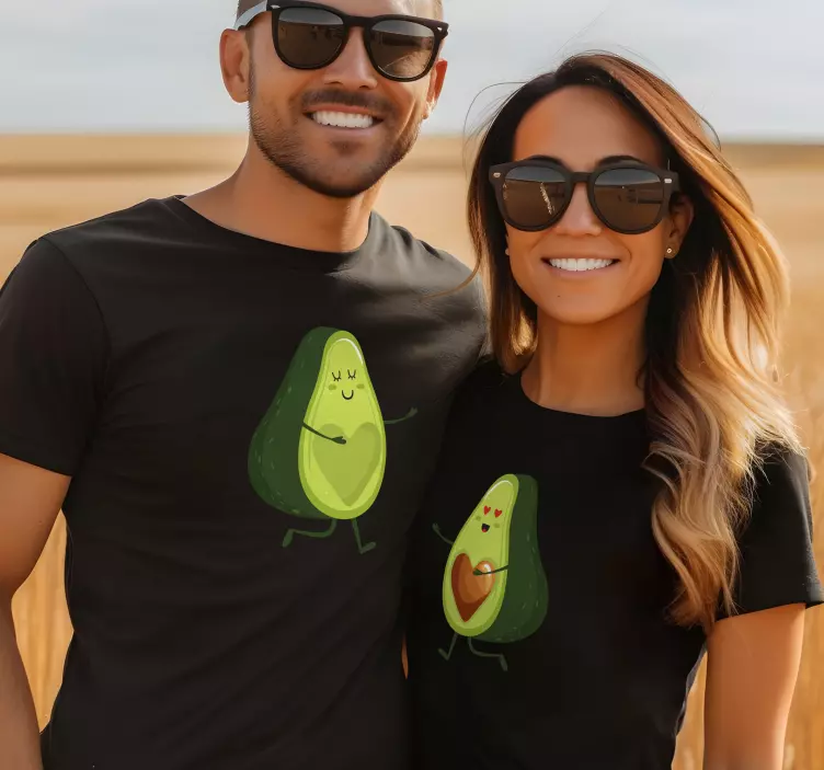 T-shirt para casais abacates felizes - TenStickers