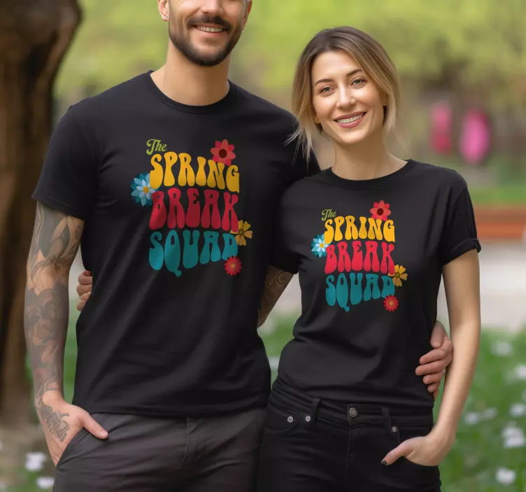 T-shirt de casais esquadrão de férias de primavera - TenStickers