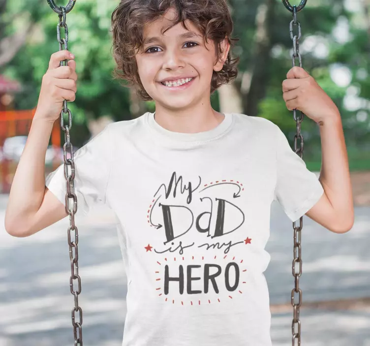 T-shirt infantil My Dad Is My Hero - TenStickers