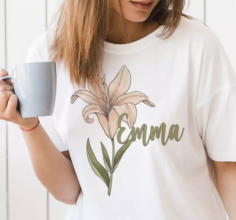 T-shirt personalizada lírio com nome - TenStickers