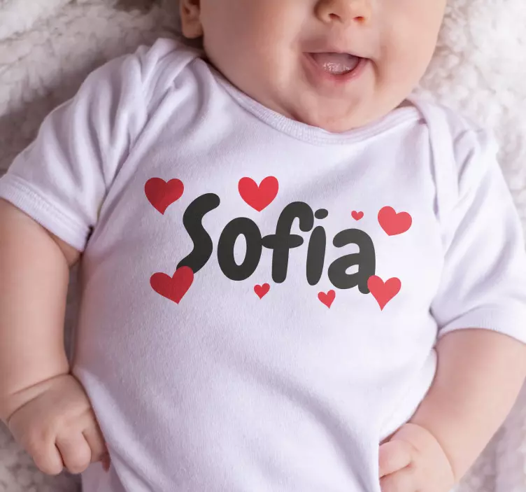 T-shirt para personalizar nome com coraçõesNome ❤️❤️❤️ - TenStickers