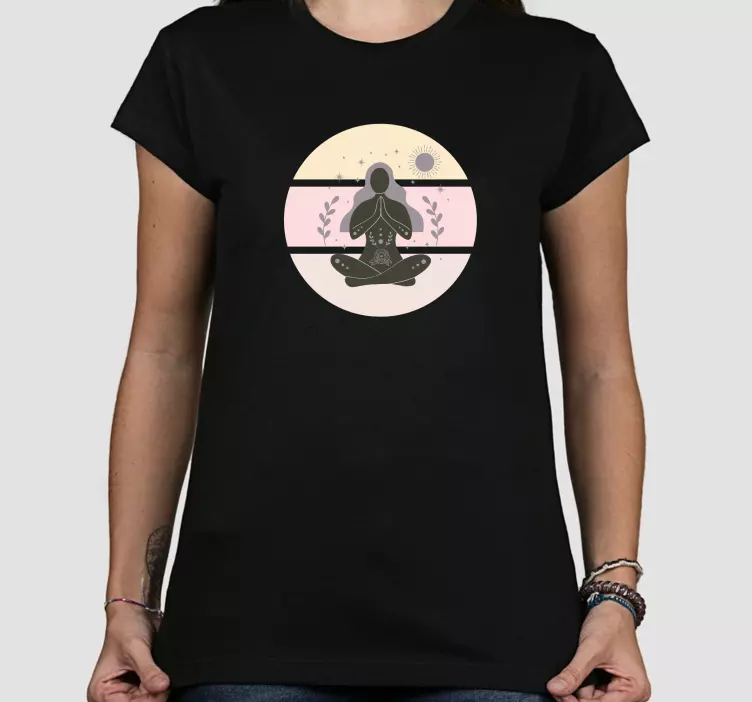 T-shirt silhueta de mulher meditativa - TenStickers