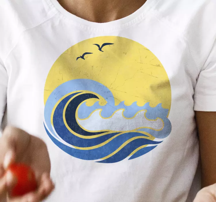 T-shirt das ondas do sol e da praia - TenStickers