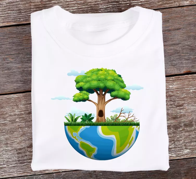 T-shirt dos desenhos animados planeta terra para crianças - TenStickers