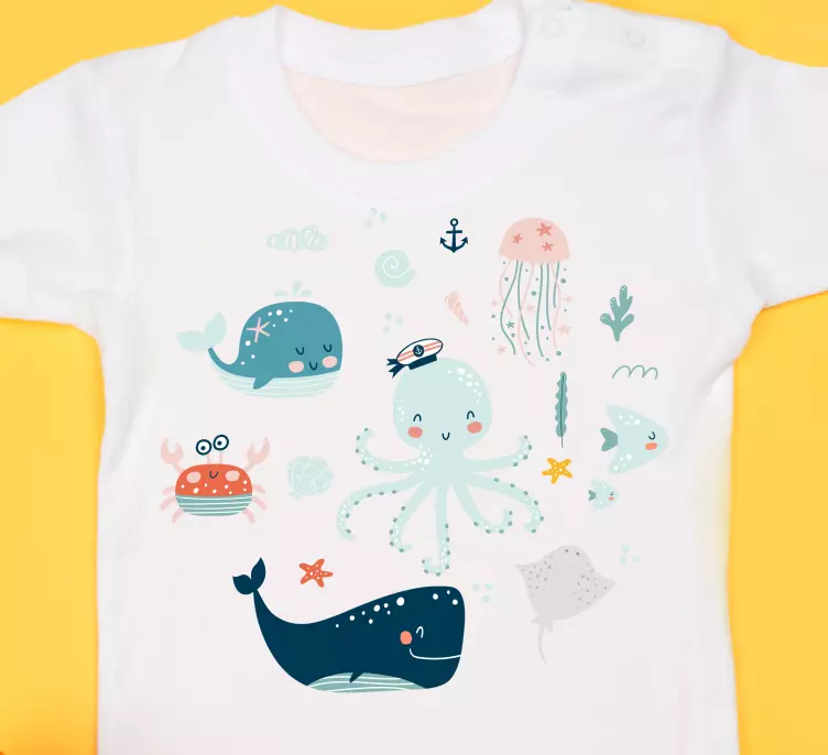 T-shirt infantil coleção animais marinhos - TenStickers