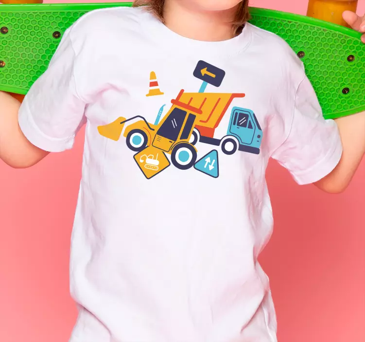 T-shirt infantil de canteiro de obras de desenho animado - TenStickers
