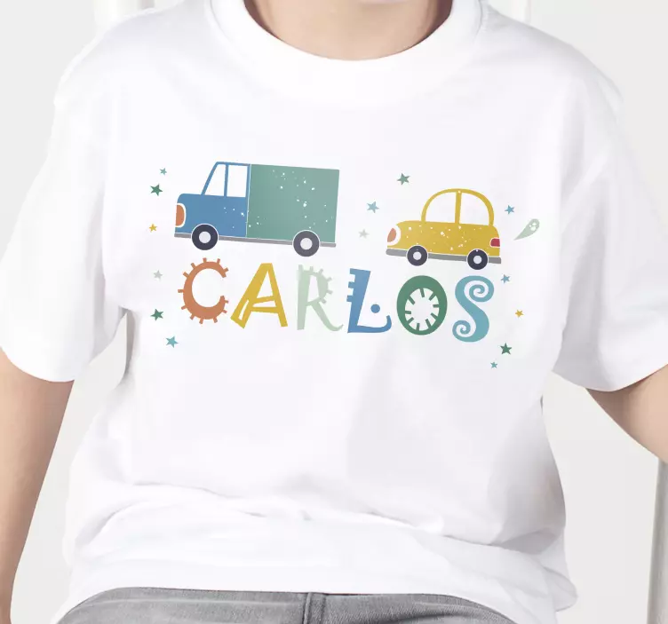 t-shirts infantis personalizada para carros e caminhões - TenStickers