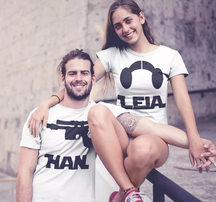 T-shirts para casais Han e Leia - TenStickers