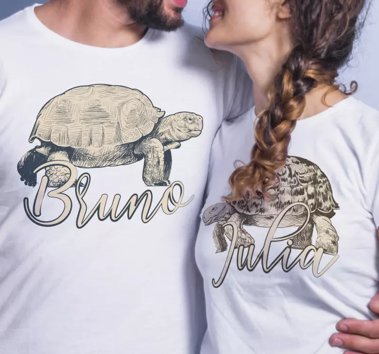 T-shirts para casais tartarugas com nome - TenStickers