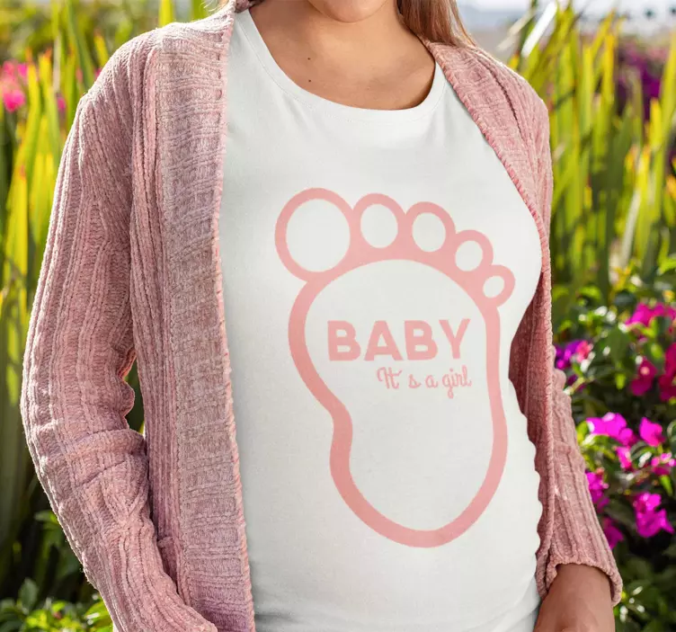 T-shirts para grávidas It's a girl - TenStickers