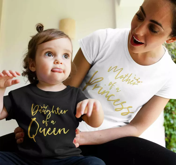 T-shirts para mães e filhas Rainha e princesa - TenStickers