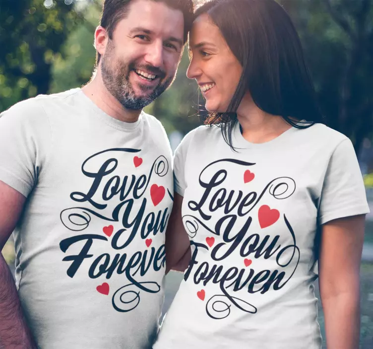 Te amo para sempre casal t-shirt - TenStickers