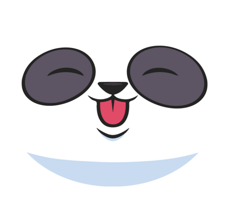 Tapete vinílico branco cara de panda - TenStickers