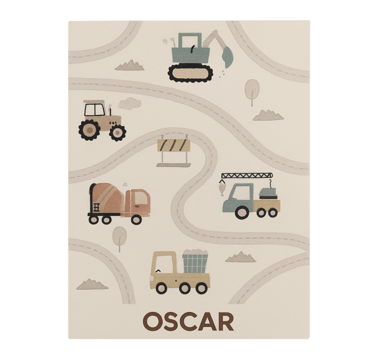 Tapete vinílico criança construção bege personalizada - TenStickers