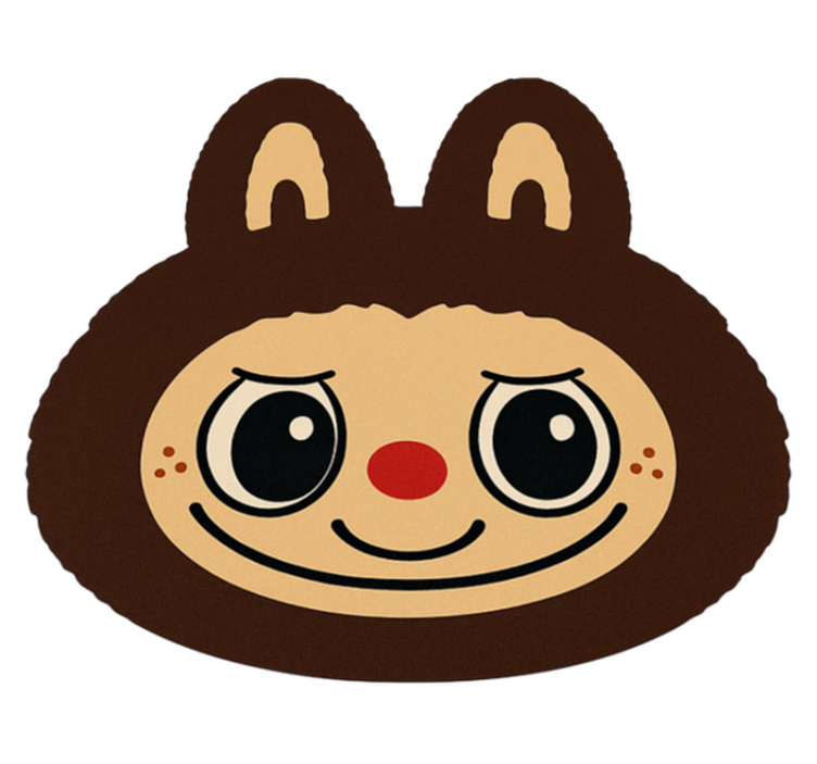 Tapete vinílico criança design de labubu marrom - TenStickers