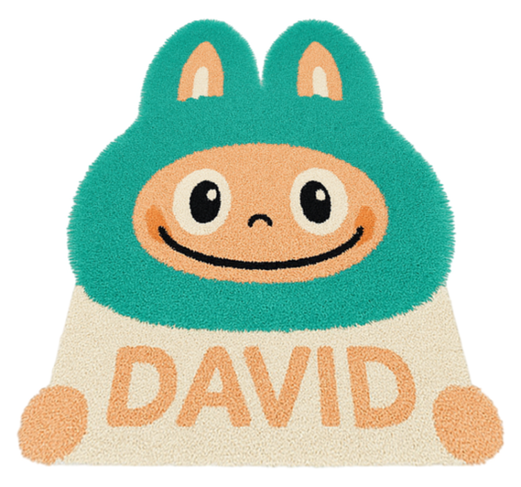 Tapete vinílico criança labubu turquesa personalizado - TenStickers