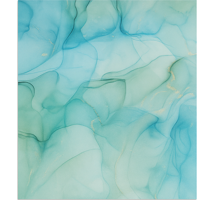 Tapete de vinil mármore efeito de onda turquesa - TenStickers