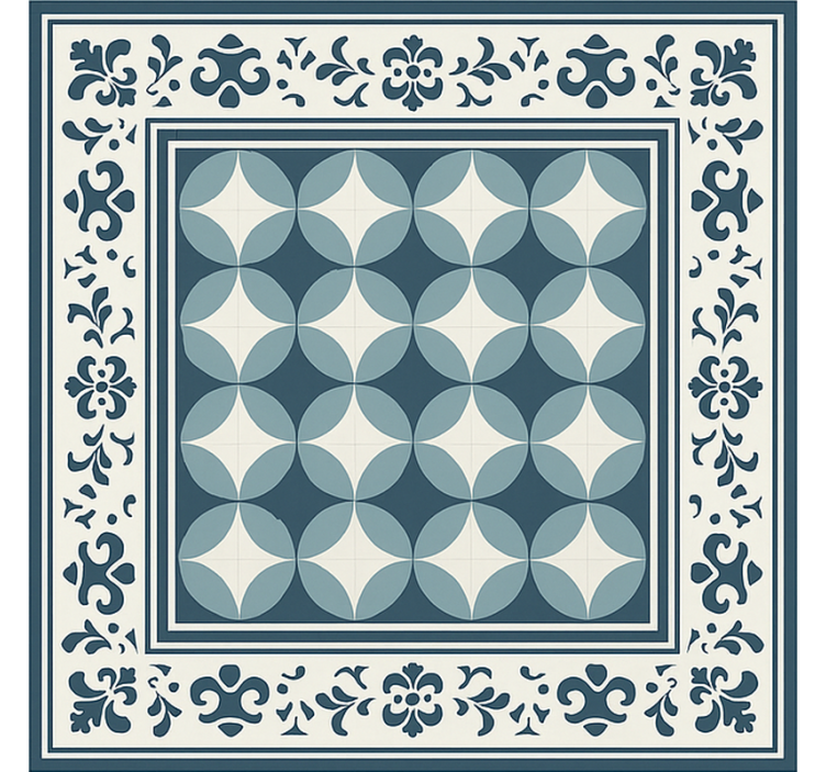 Tapete vinílico azulejos motivo azul e branco - TenStickers