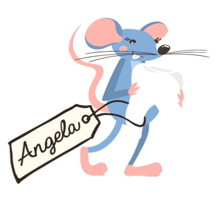 Tapete vinílico de animais rato azul com nome - TenStickers