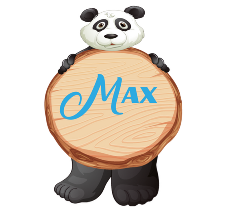 Tapete vinílico de animais panda com nome - TenStickers