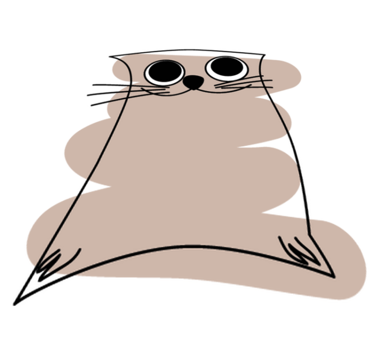 Tapete vinílico de animais gato pintado marrom - TenStickers