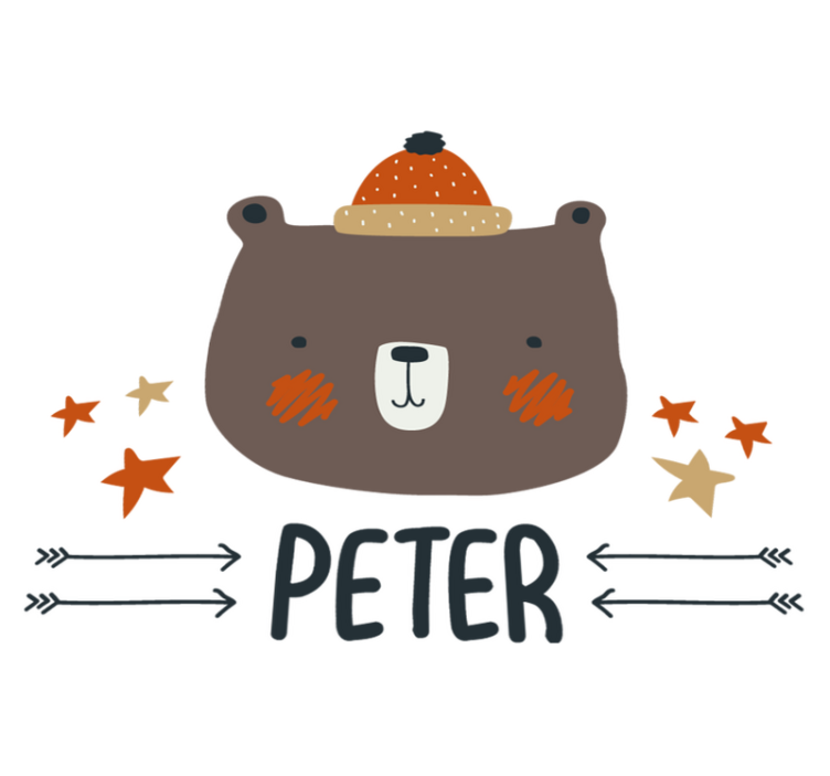 Tapete vinílico de animais urso nórdico personalizado - TenStickers