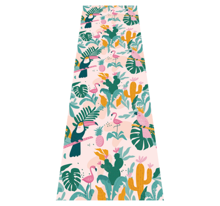 Tapete vinílico de animais com pássaros verdes em fundo rosa - TenStickers