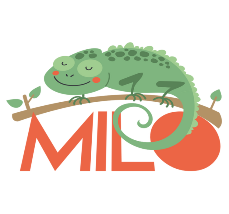 Tapete vinílico de animais camaleão com nome - TenStickers