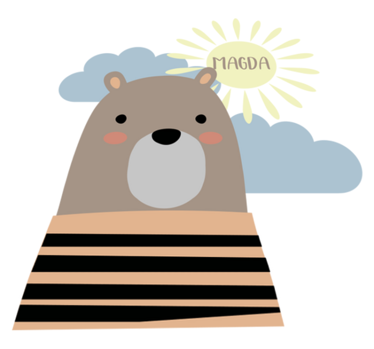 Tapete vinílico de animais urso marrom personalizável - TenStickers