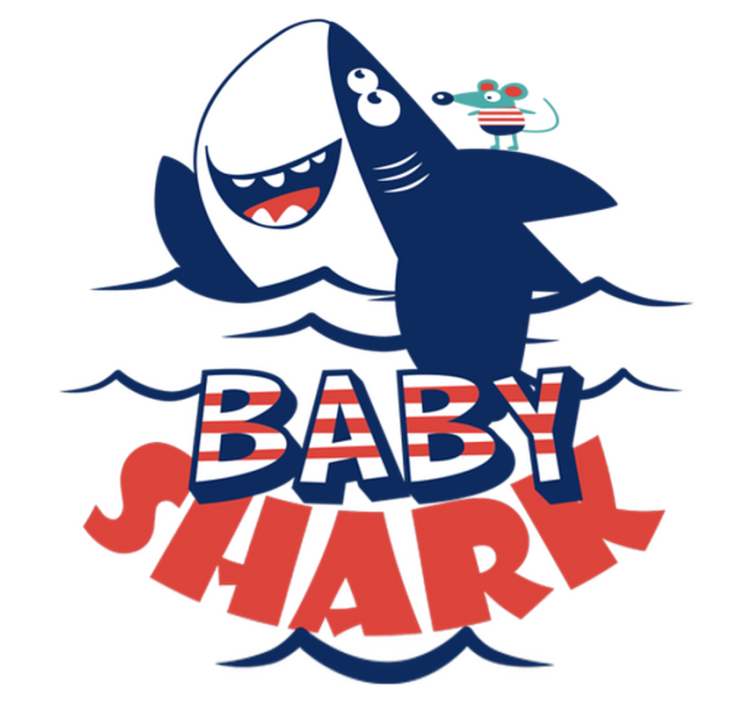 Tapete vinílico de animais tubarão feliz - TenStickers