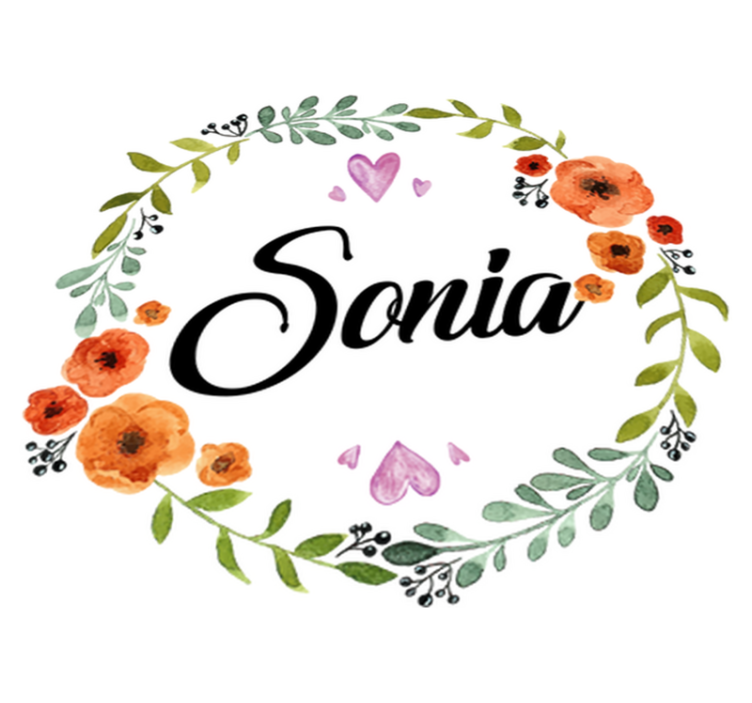 Tapete vinílico flores e plantas coroa floral personalizável - TenStickers
