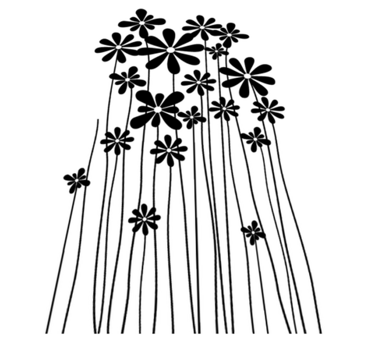 Tapete vinílico flores e plantas grandes pretas - TenStickers