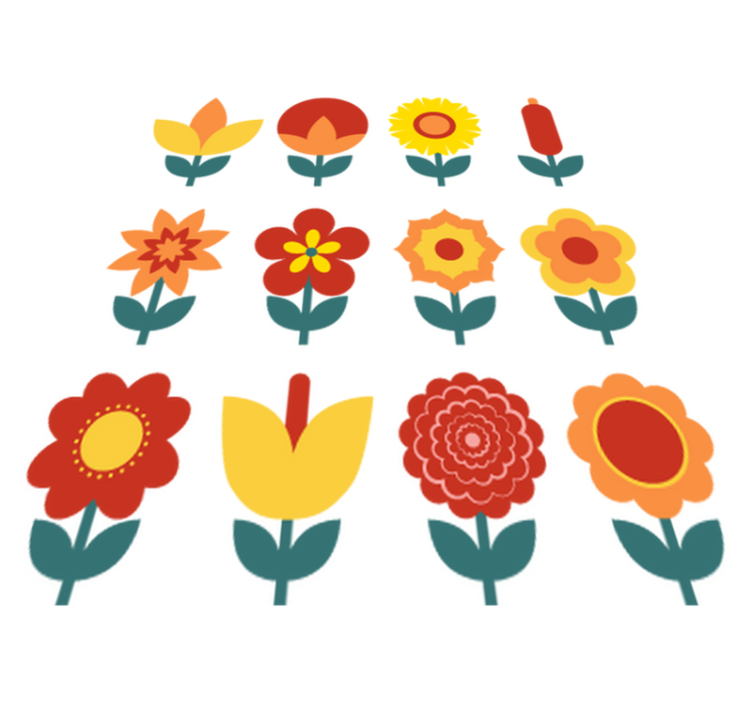 Tapete vinílico flores e plantas coleção flores de verão - TenStickers