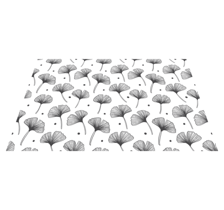 Tapete vinílico flores e plantas padrão folhas de ginkgo - TenStickers