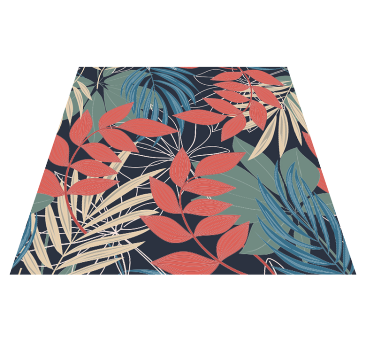 Tapete vinílico flores e plantas padrão moderno elegante - TenStickers