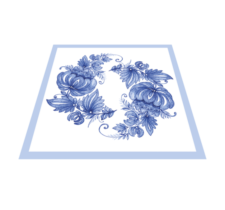 Tapete vinílico flores e plantas design floral azul - TenStickers