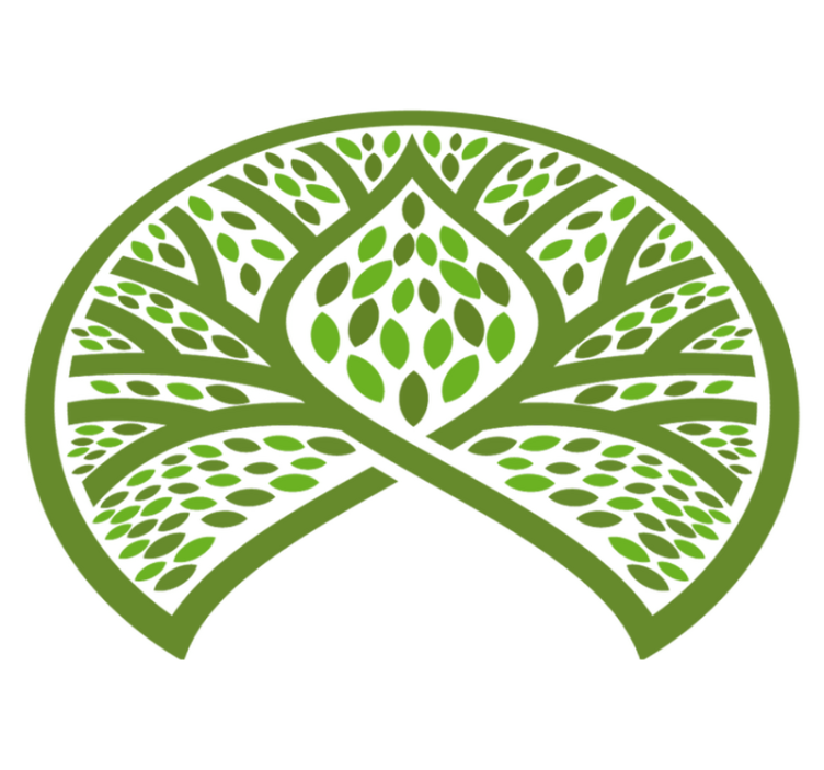 Tapete vinílico flores e plantas emblema natural folhoso - TenStickers