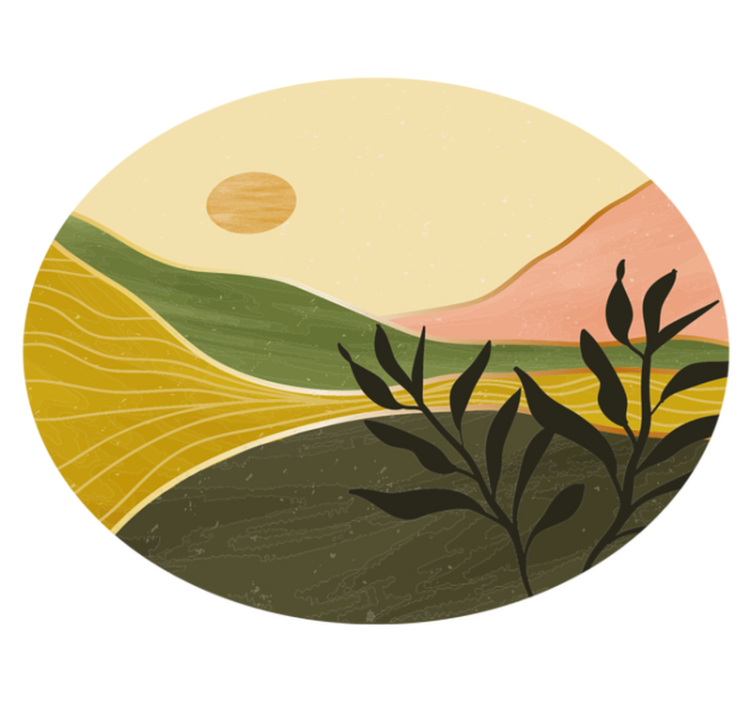 Tapete vinílico flores e plantas paisagem serena - TenStickers