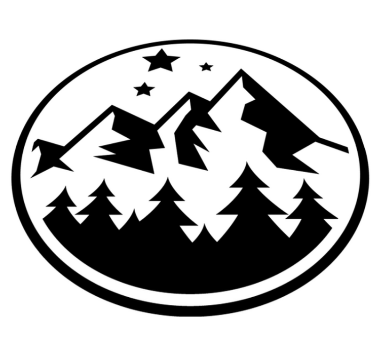 Tapete vinílico flores e plantas cena de floresta montanhosa - TenStickers