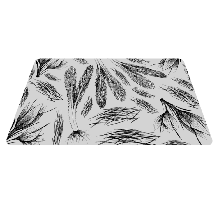 Tapete vinílico flores e plantas padrão cinza seco - TenStickers