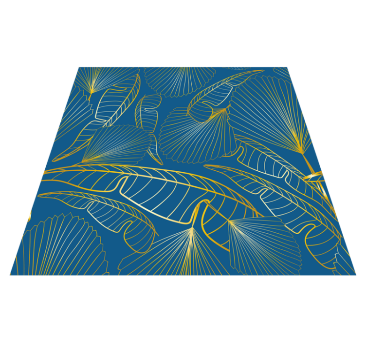 Tapete vinílico flores e plantas folhas douradas - TenStickers