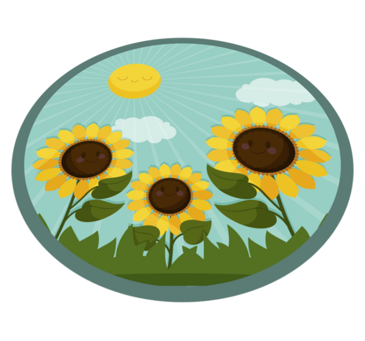 Tapete vinílico flores e plantas flores ao sol - TenStickers