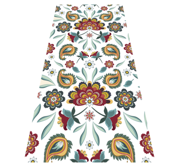 Tapete vinílico flores e plantas estilo floral étnico - TenStickers