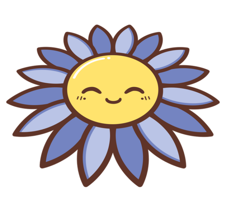Tapete vinílico flores e plantas silhueta de flor roxa feliz - TenStickers