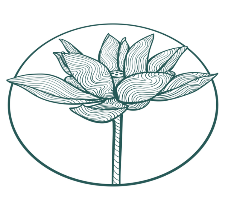 Tapete vinílico flores e plantas ilustração de flor de lótus - TenStickers