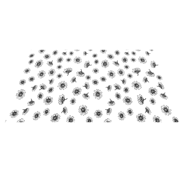 Tapete vinílico flores e plantas contorno margaridas - TenStickers