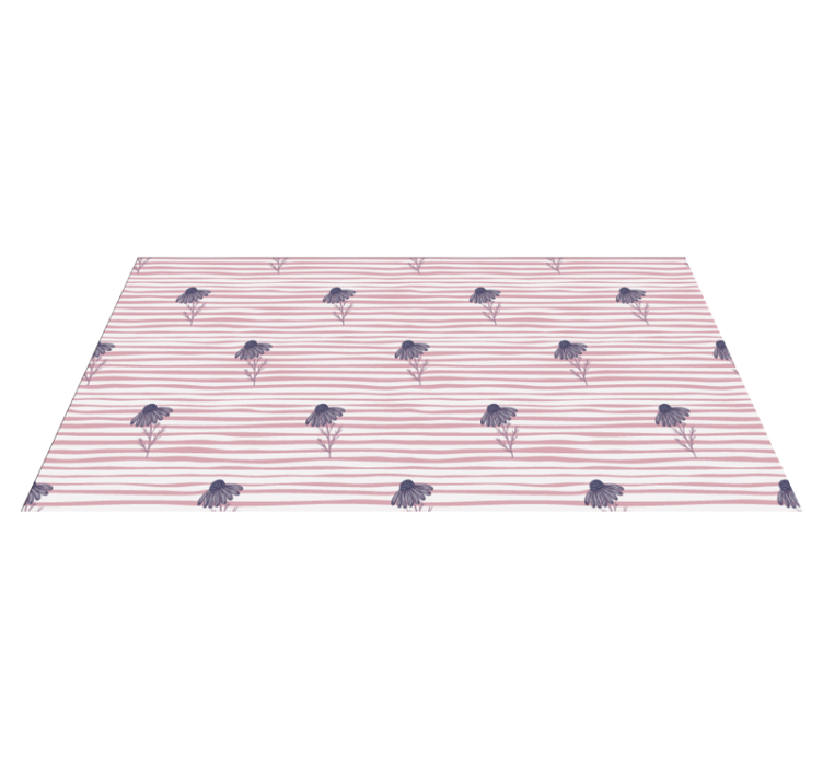 Tapete vinílico flores e plantas com flores margaridas roxas - TenStickers