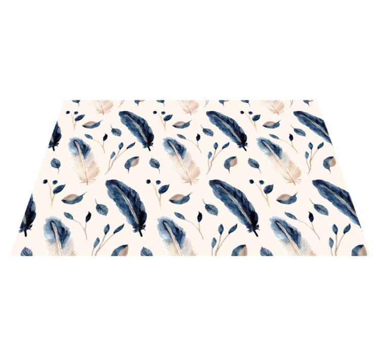 Tapete vinílico flores e plantas folhas e penas - TenStickers